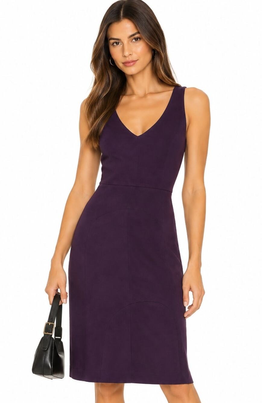 Love...Ady Deep V Vintage Tank Dress Deep Plum EUC Size Small